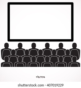 man look at the cinema or movies icon vector, theater icon vector. Seminar Conference 