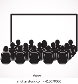 man look at the cinema or movies icon vector, icon vector, cinema hall icon on white background