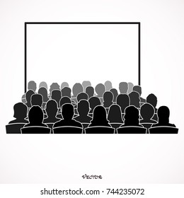 man look at the cinema or movies icon vector, icon vector, cinema hall icon on white background