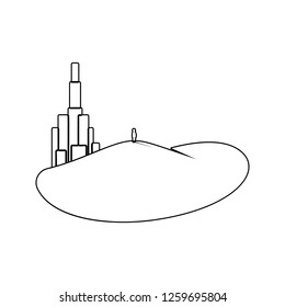 a man looking at the city icon. Element of Park and landscape for mobile concept and web apps icon. Thin line icon for website design and development, app development