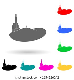 a man looking at the city multi color style icon. Simple glyph, flat vector of park and landscape icons for ui and ux, website or mobile application