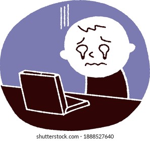 Man looking at a computer