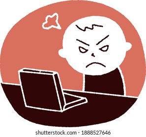 Man looking at a computer