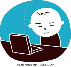 Man looking at a computer