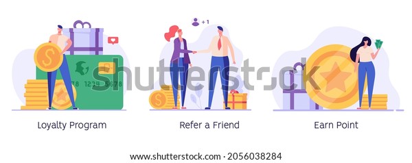 Man looking for great deals, gets bonuses and\
cashback. Concept of discount, customer service, online shopping,\
earn point, loyalty program, refer a friend. Vector illustration in\
flat design