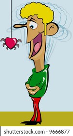  man looking at the heart	