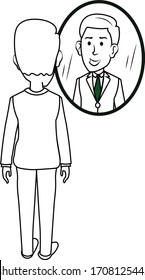 a man looking himself at a mirror