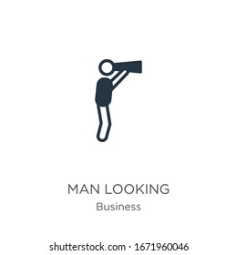 Man looking icon vector. Trendy flat man looking icon from business collection isolated on white background. Vector illustration can be used for web and mobile graphic design, logo, eps10