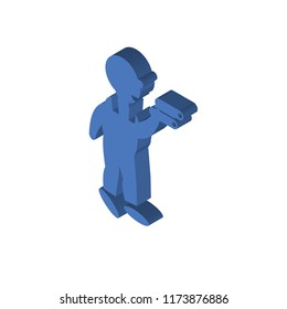 Man looking isometric left top view 3D icon