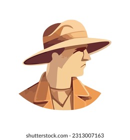 man looking modern and elegant icon isolated