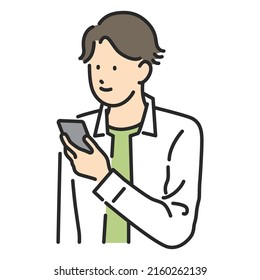 Man looking at a smartphone