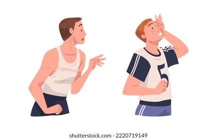 Man Looking at Something Interesting Feeling Astonished Vector Set