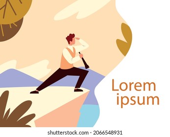 man looking standing on top mountain man looking standing on top mountain