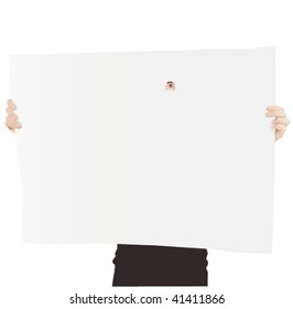 Man looking through the hole