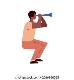 Man Looking Through Telescope Icon