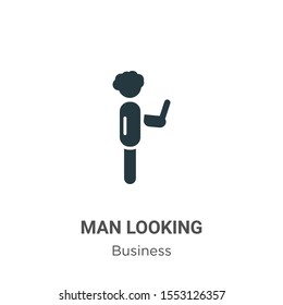 Man looking vector icon on white background. Flat vector man looking icon symbol sign from modern business collection for mobile concept and web apps design.