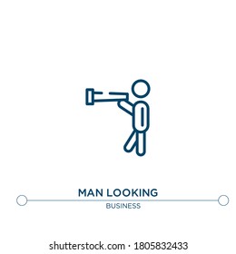 man looking vector line icon. Simple element illustration. man looking outline icon from business concept. Can be used for web and mobile
