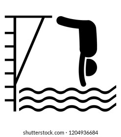 Man looking in the water depicting forward diving 