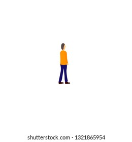 A man looks into the distance vector graphics