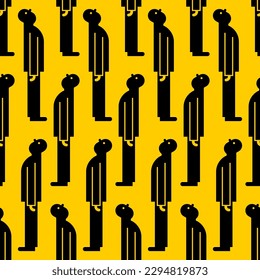 Man looks up pattern seamless. Looking up guy background