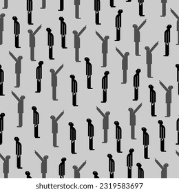 Man looks up pattern seamless. Looking up guy background