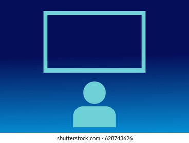 A man looks at the screen with a popular design.