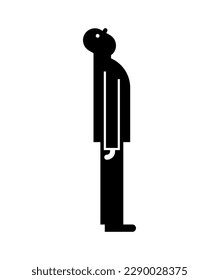 Man looks up symbol. Looking up guy sign