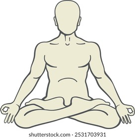 Man in lotus pose. Zen person. Calm position