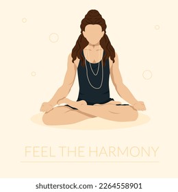 Man in Lotus Position with Long Hair Fill The Harmony