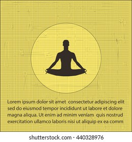 a man in the lotus position on a textural background. yoga icon