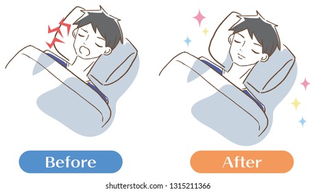 A man with a loud snoring set