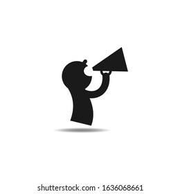 man with a loudspeaker vector icon
