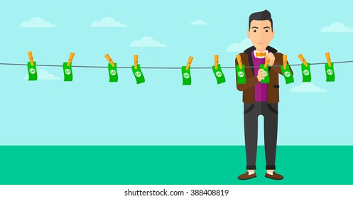 Man loundering money.