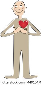 Man in love with a heart