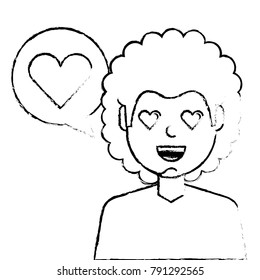 man with love heart in speech bubble