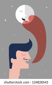 Man in Love to the Moon and Back