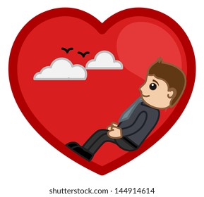 Man in Love Vector Illustration