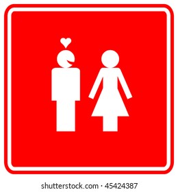 man in love with woman sign