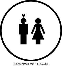 man in love with woman symbol