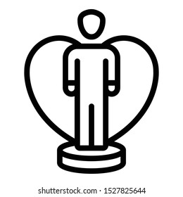 Man loyalty program icon. Outline man loyalty program vector icon for web design isolated on white background