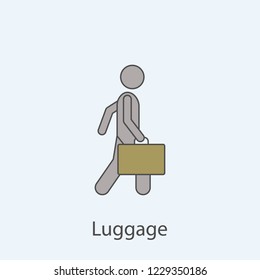 man with luggage 2 colored line icon. Simple colored element illustration. Outline symbol design from man with bag set