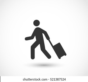 Man With A Luggage Icon Vector 