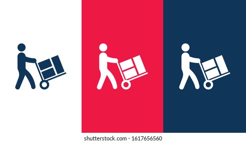 Man with luggage icon for web and mobile