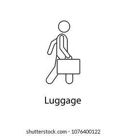 man with luggage illustration. Element of a person carries for mobile concept and web apps. Thin line man with luggage illustration can be used for web and mobile. Premium icon on white background