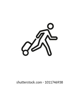 Man with Luggage Line Icon