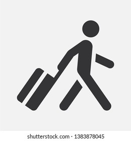 Man with Luggage. Simple vector icon