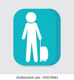 Man with Luggage symbol vector illustration