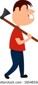Man lumberjack , illustration, vector on white background
