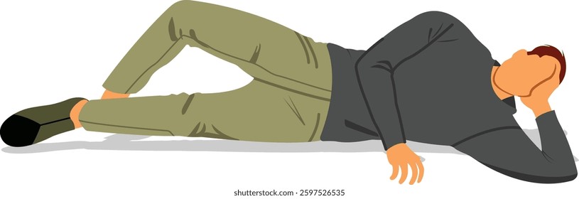 Man lying down and looking up