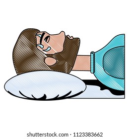 man lying with fever